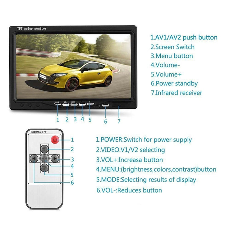 F0505 7 inch HD Car Dual Camera Rearview Mirror Monitor, with 2 x 10m Cable - free shipping - PMC TechLife - Order now!