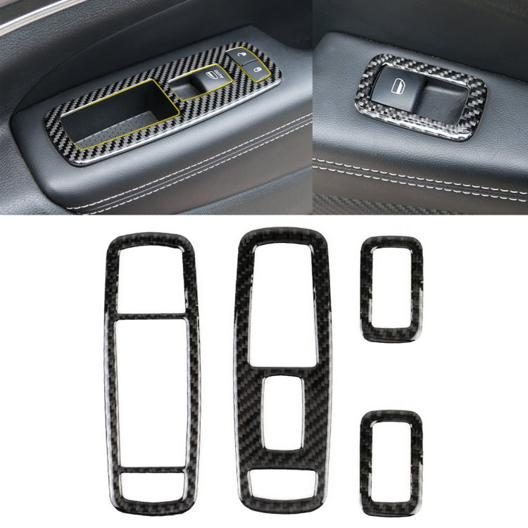4 PCS Car Window Lift Switch Panel Carbon Fiber Decorative Sticker for Jeep Grand Cherokee 2011-2018 - Car Interior Mouldings by PMC TechLife | Online Shopping South Africa | PMC TechLife | Buy Now Pay Later Mobicred