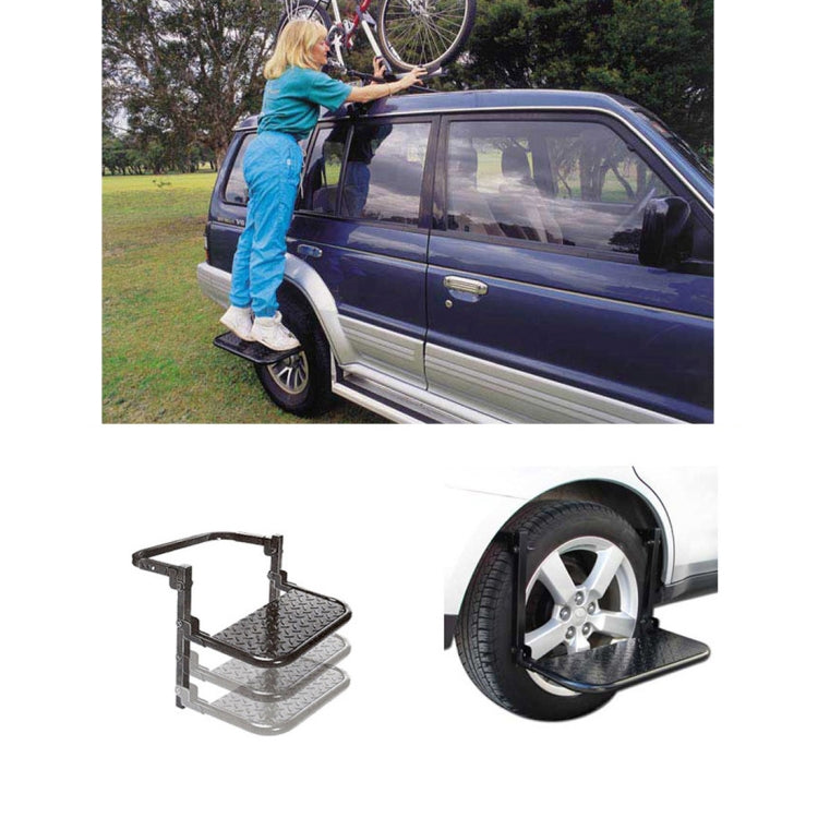 Portable Folding Car Stairs Tyre Mount Steps Ladder for Pickup Trucks, Truck, SUV - Foot Pedal by PMC TechLife | Online Shopping South Africa | PMC TechLife | Buy Now Pay Later Mobicred