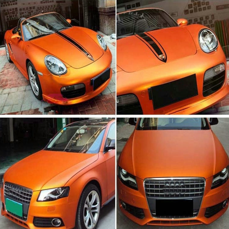 1.52 * 0.5m Waterproof PVC Wire Drawing Brushed Chrome Vinyl Wrap Car Sticker Automobile Ice Film Stickers Car Styling Matte Brushed Car Wrap Vinyl Film (Orange) - Auto Film by PMC Jewellery | Online Shopping South Africa | PMC Jewellery | Buy Now Pay Later Mobicred