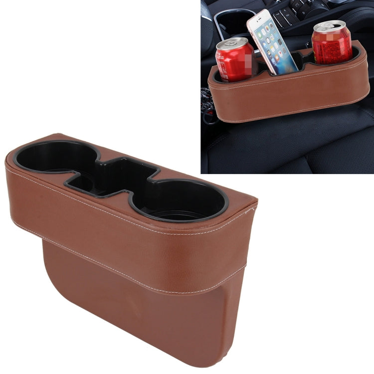 Car Seat Crevice Storage Box Cup Drink Holder Auto Pocket Stowing Tidying for Phone Pad Card Coin Case Car Accessories(Brown) - Car Drink Holders by PMC Jewellery | Online Shopping South Africa | PMC Jewellery | Buy Now Pay Later Mobicred
