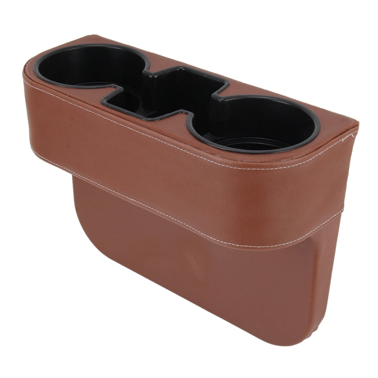 Car Seat Crevice Storage Box Cup Drink Holder Auto Pocket Stowing Tidying for Phone Pad Card Coin Case Car Accessories(Brown) - Car Drink Holders by PMC Jewellery | Online Shopping South Africa | PMC Jewellery | Buy Now Pay Later Mobicred