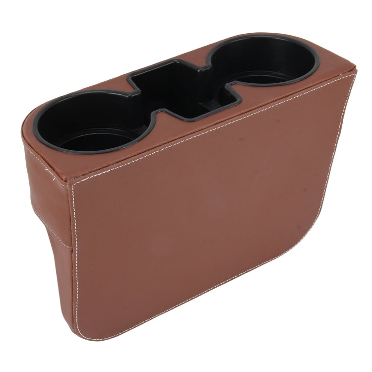 Car Seat Crevice Storage Box Cup Drink Holder Auto Pocket Stowing Tidying for Phone Pad Card Coin Case Car Accessories(Brown) - Car Drink Holders by PMC Jewellery | Online Shopping South Africa | PMC Jewellery | Buy Now Pay Later Mobicred