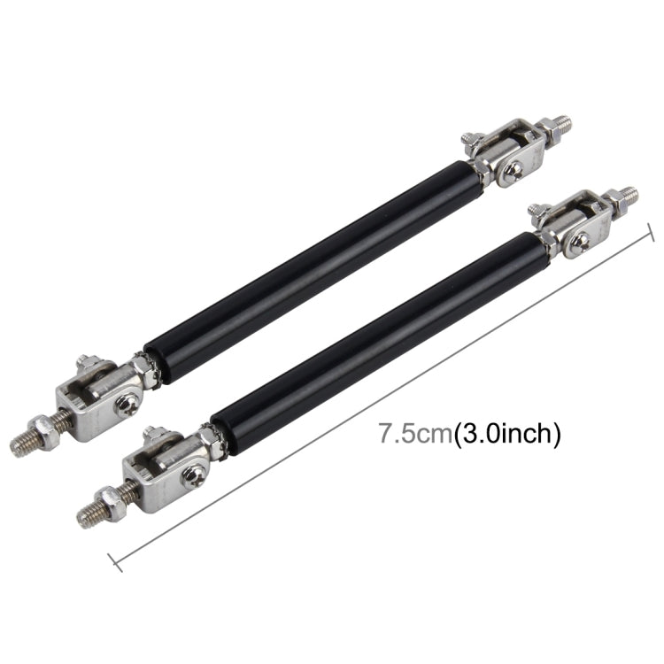 2 PCS Car Modification Large Surrounded By The Rod Telescopic Lever Front and Rear Bars Fixed Front Lip Back Shovel Adjustable Small Rod, Length: 7.5cm(Black) - free shipping - PMC TechLife - Order now!