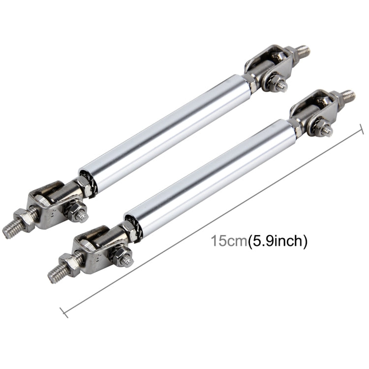 2 PCS Car Modification Large Surrounded By The Rod Telescopic Lever Front and Rear Bars Fixed Front Lip Back Shovel Adjustable Small Rod, Length: 15cm(Silver) - free shipping - PMC TechLife - Order now!