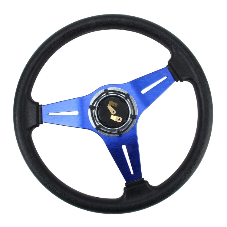 35cm PU Racing Sport Hand Wheel Car Modified Steering Wheel(Blue) - Steering Wheel Accessories by PMC TechLife | Online Shopping South Africa | PMC TechLife | Buy Now Pay Later Mobicred