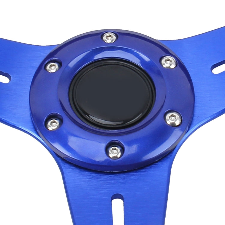 35cm PU Racing Sport Hand Wheel Car Modified Steering Wheel(Blue) - Steering Wheel Accessories by PMC TechLife | Online Shopping South Africa | PMC TechLife | Buy Now Pay Later Mobicred