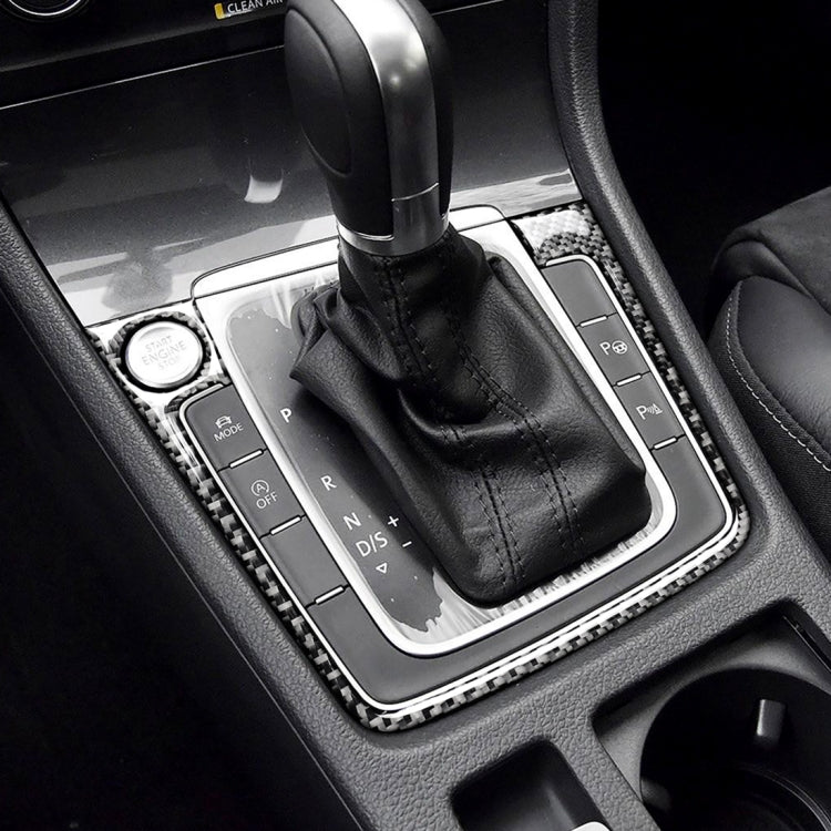 Car Carbon Fiber Gear Position Panel Frame Decorative Sticker for Volkswagen Golf 7 2013-2017, with Hole and Start and Stop, Left Drive - Car Interior Mouldings by PMC Jewellery | Online Shopping South Africa | PMC Jewellery | Buy Now Pay Later Mobicred