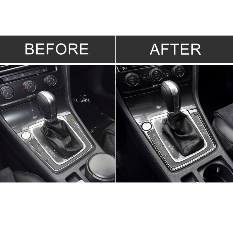 Car Carbon Fiber Gear Position Panel Frame Decorative Sticker for Volkswagen Golf 7 2013-2017, with Hole and Start and Stop, Left Drive - Car Interior Mouldings by PMC Jewellery | Online Shopping South Africa | PMC Jewellery | Buy Now Pay Later Mobicred