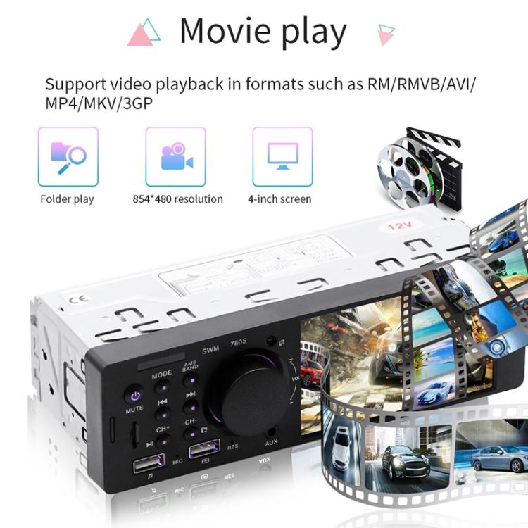 7805 4.1 inch Universal Car Radio Receiver MP5 Player, Support FM & Bluetooth & TF Card with Remote Control - Car MP3 & MP4 & MP5 by PMC TechLife | Online Shopping South Africa | PMC TechLife | Buy Now Pay Later Mobicred
