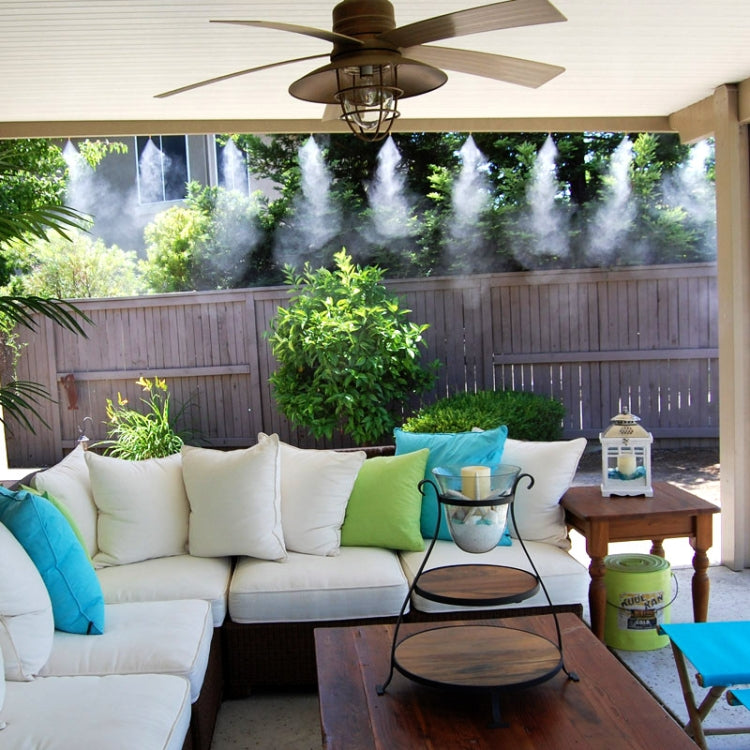 Outdoor Lawn Garden PE Hose Mist Watering Line Misting Cooling System with 16 x Mist Nozzles, Length: 12m (Black) - Watering & Irrigation by PMc TechLife | Online Shopping South Africa | PMc TechLife | Buy Now Pay Later Mobicred