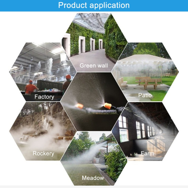 Outdoor Lawn Garden PE Hose Mist Watering Line Misting Cooling System with 16 x Mist Nozzles, Length: 12m (White) - Watering & Irrigation by PMc TechLife | Online Shopping South Africa | PMc TechLife | Buy Now Pay Later Mobicred