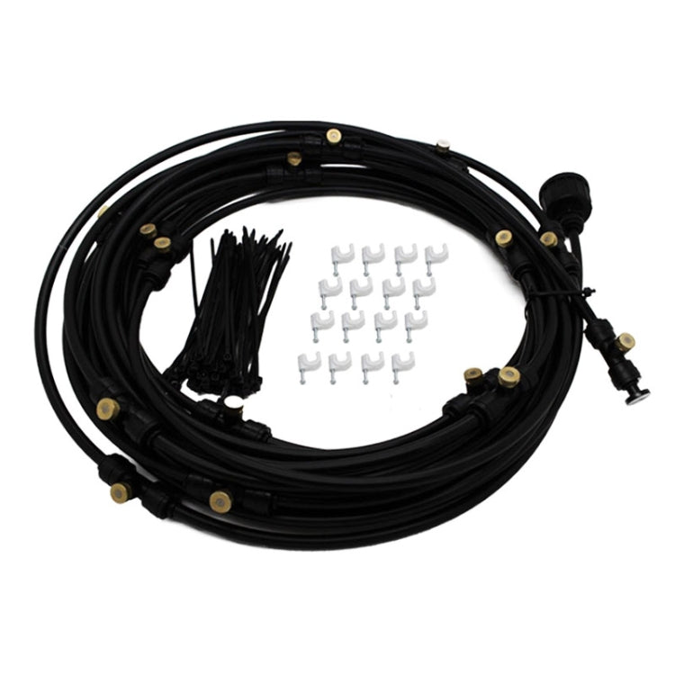 Outdoor Lawn Garden PE Hose Mist Watering Line Misting Cooling System with 21 x Mist Nozzles, Length: 15m (Black) - Watering & Irrigation by PMc TechLife | Online Shopping South Africa | PMc TechLife | Buy Now Pay Later Mobicred