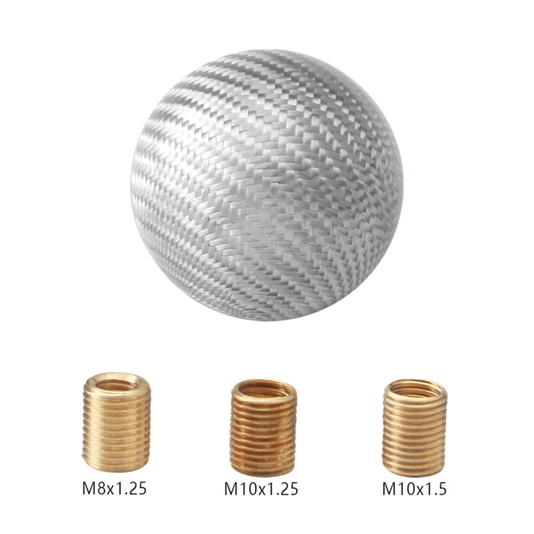 Universal Vehicle Car Shifter Cover Manual Automatic Carbon Fiber Ball Gear Shift Knob (Silver) - Shift Knob by PMC TechLife | Online Shopping South Africa | PMC TechLife | Buy Now Pay Later Mobicred