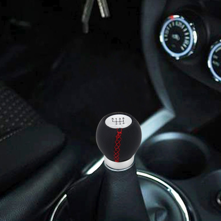 Universal Car Modified Shifter Black Leather Lever Manual 6-Speed Gear Shift Knob - Shift Knob by PMC TechLife | Online Shopping South Africa | PMC TechLife | Buy Now Pay Later Mobicred