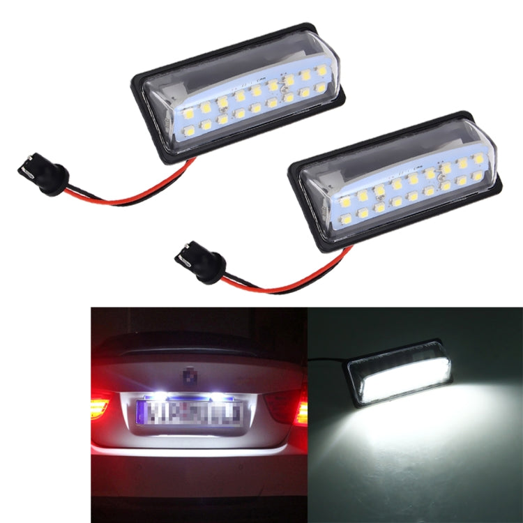2 PCS LED License Plate Light 18-SMD Bulbs Lamps for Nissan/Teana 03 / Tada 03-08 /Sylphy 2008 /Sunny 2001-2006,2W 120LM,6000K, DC12V(White Light) - License Plate Lights by PMC TechLife | Online Shopping South Africa | PMC TechLife | Buy Now Pay Later Mobicred