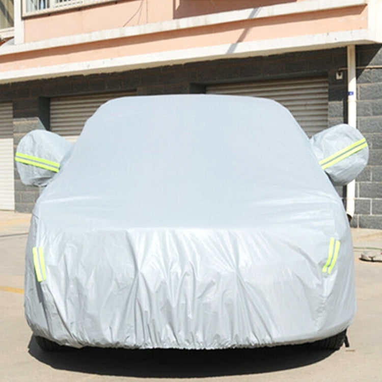 Outdoor Universal Anti-Dust Sunproof 3-Compartment Sedan Car Cover with Warning Strips, Fits Cars up to 5.4m(211 Inches) In Length - PE Material by PMC TechLife | Online Shopping South Africa | PMC TechLife | Buy Now Pay Later Mobicred