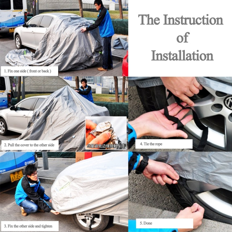 PVC Anti-Dust Sunproof Hatchback Car Cover with Warning Strips, Fits Cars up to 4.5m 177 inch Length - PE Material by PMC TechLife | Online Shopping South Africa | PMC TechLife | Buy Now Pay Later Mobicred