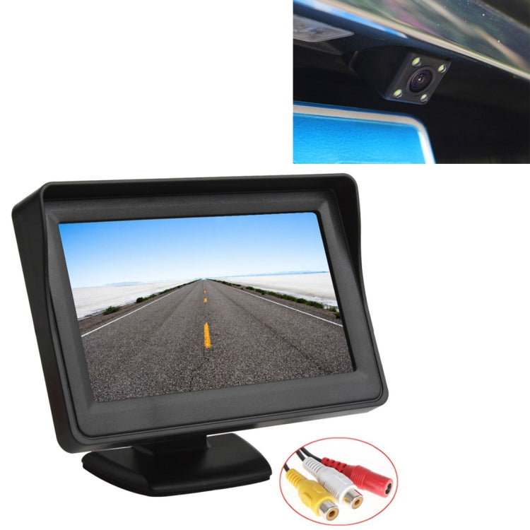 PZ601-C TFT LCD 2 Video Input 4.3 Inch Parking Monitor 2 in 1 with 648*488 Pixels Rear View Camera Glass Lens with 6m RCA Video Cable - Rear View Cameras by PMC TechLife | Online Shopping South Africa | PMC TechLife | Buy Now Pay Later Mobicred