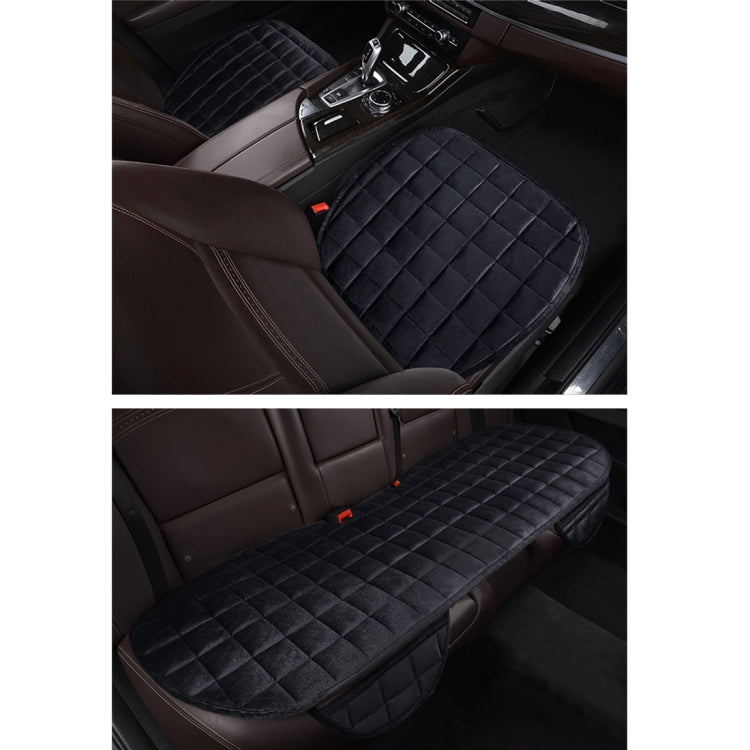 3 PCS / Set  Warm Car Seat Cover Cushion Five Seats Universal Two Front Row Seat Covers and One Back Row Seat Cover Car Non-slip Chair Pad Warm Car Mats No Back Plush Cushion(Black) - Seat Accessories by PMC TechLife | Online Shopping South Africa | PMC TechLife | Buy Now Pay Later Mobicred