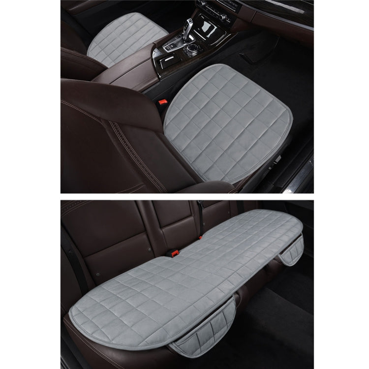 3 PCS / Set  Warm Car Seat Cover Cushion Five Seats Universal  Two Front Row Seat Covers and One Back Row Seat Cover Car Non-slip Chair Pad Warm Car Mats No Back Plush Cushion(Grey) - Seat Accessories by PMC TechLife | Online Shopping South Africa | PMC TechLife | Buy Now Pay Later Mobicred