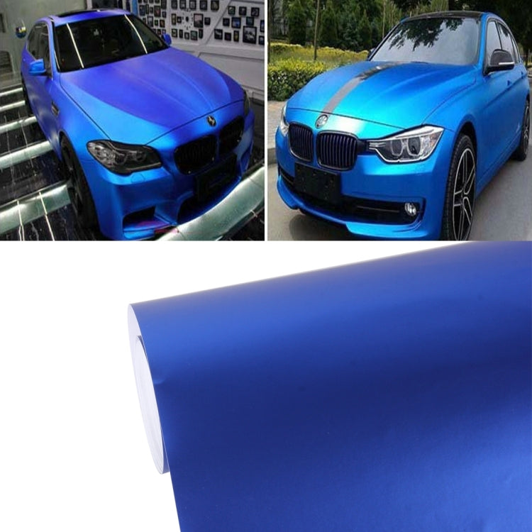 5m * 0.5m Ice Blue Metallic Matte Icy Ice Car Decal Wrap Auto Wrapping Vehicle Sticker Motorcycle Sheet Tint Vinyl Air Bubble Free(Dark Blue) - Auto Film by PMC TechLife | Online Shopping South Africa | PMC TechLife | Buy Now Pay Later Mobicred