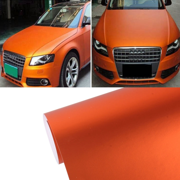 5m * 0.5m Ice Blue Metallic Matte Icy Ice Car Decal Wrap Auto Wrapping Vehicle Sticker Motorcycle Sheet Tint Vinyl Air Bubble Free(Orange) - Auto Film by PMC TechLife | Online Shopping South Africa | PMC TechLife | Buy Now Pay Later Mobicred