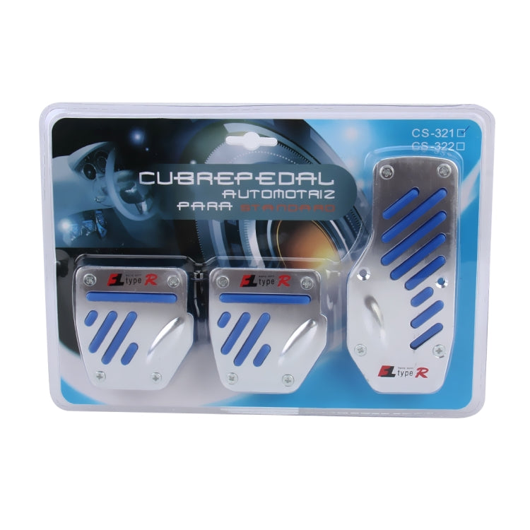 CS-321 3 in 1 Non-Slip Manual Car Truck Pedals Foot Brake Pad Cover Set (Blue) - Foot Pedal by PMC TechLife | Online Shopping South Africa | PMC TechLife | Buy Now Pay Later Mobicred