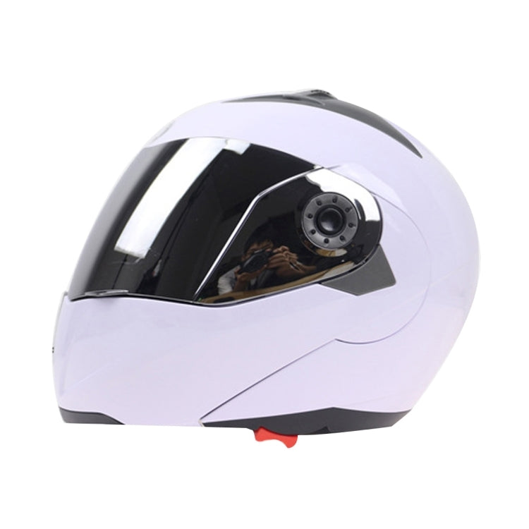 JIEKAI 105 Full Face Helmet Electromobile Motorcycle Double Lens Protective Helmet, Size: XL (White+Silver) - free shipping - PMC TechLife - Order now!