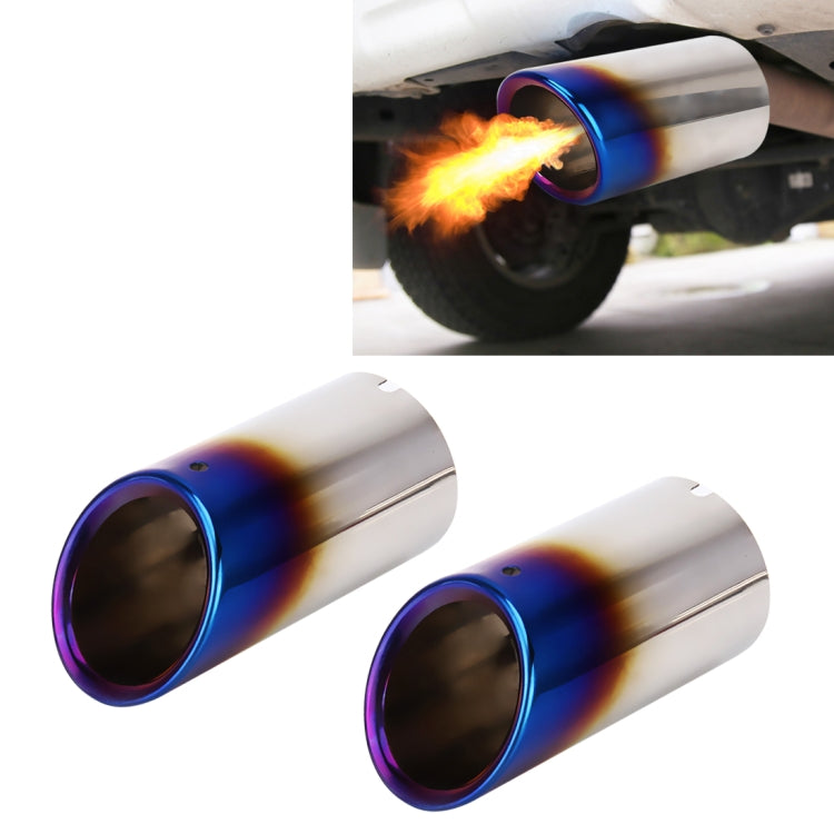 2 PCS Car Styling Stainless Steel Exhaust Tail Muffler Tip Pipe for VW Volkswagen 1.4T Swept Volume(Blue) - Exhaust Pipes by PMC TechLife | Online Shopping South Africa | PMC TechLife | Buy Now Pay Later Mobicred