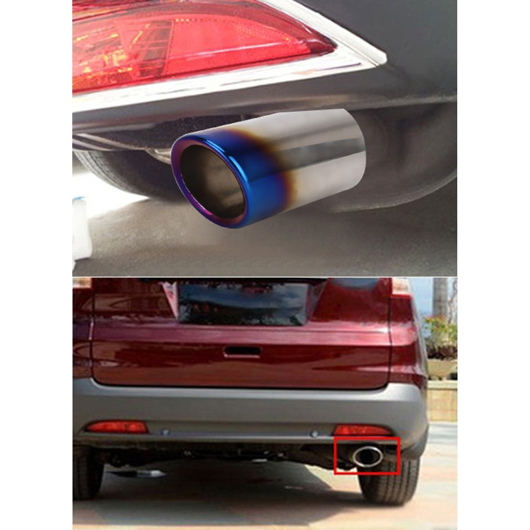 2 PCS Car Styling Stainless Steel Exhaust Tail Muffler Tip Pipe for VW Volkswagen 1.8T/2T Swept Volume, Audi A1/A3/A4L/Q3/Q5(Blue) - Exhaust Pipes by PMC TechLife | Online Shopping South Africa | PMC TechLife | Buy Now Pay Later Mobicred
