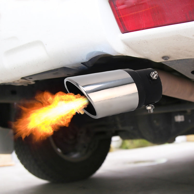 Universal Car Styling Stainless Steel Straight Bolt-on Exhaust Tail Muffler Tip Pipe with Mesh(Black) - Exhaust Pipes by PMC TechLife | Online Shopping South Africa | PMC TechLife | Buy Now Pay Later Mobicred