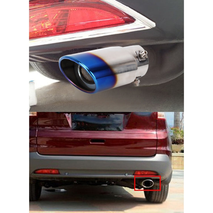 Universal Car Styling Stainless Steel Straight Bolt-on Exhaust Tail Muffler Tip Pipe with Mesh(Blue) - Exhaust Pipes by PMC TechLife | Online Shopping South Africa | PMC TechLife | Buy Now Pay Later Mobicred