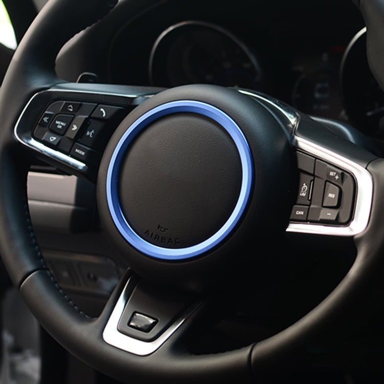 Car Auto Steering Wheel Aluminum Alloy Ring Cover Trim Sticker Decoration for Jaguar(Blue) - Decoration Rings by PMC Jewellery | Online Shopping South Africa | PMC Jewellery | Buy Now Pay Later Mobicred