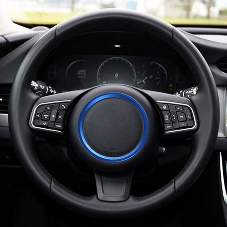 Car Auto Steering Wheel Aluminum Alloy Ring Cover Trim Sticker Decoration for Jaguar(Blue) - Decoration Rings by PMC Jewellery | Online Shopping South Africa | PMC Jewellery | Buy Now Pay Later Mobicred