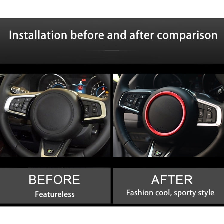 Car Auto Steering Wheel Aluminum Alloy Ring Cover Trim Sticker Decoration for Jaguar(Red) - free shipping - PMC Jewellery - Order now!