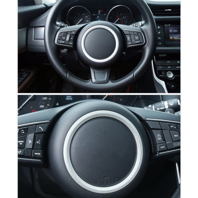 Car Auto Steering Wheel Aluminum Alloy Ring Cover Trim Sticker Decoration for Jaguar(Silver) - free shipping - PMC Jewellery - Order now!