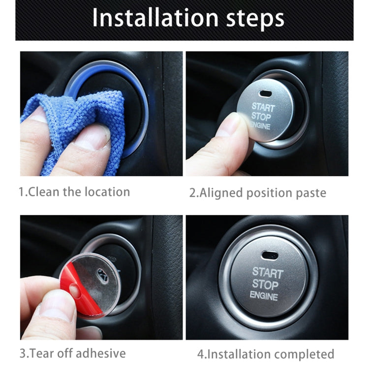 3D Aluminum Alloy Engine Start Stop Push Button Cover Trim Decorative Sticker for Mazda CX4 / CX5 / Axela / ATENZA(Silver) - Decoration Rings by PMC TechLife | Online Shopping South Africa | PMC TechLife
