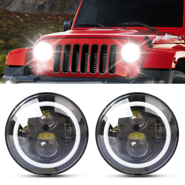 2 PCS 7 inch IP68 Waterproof 6500K 75W LED Headlight Hi/Lo Beam Driving Lamp for Jeep Wrangler JK TJ LJ - Work Lights by PMC TechLife | Online Shopping South Africa | PMC TechLife | Buy Now Pay Later Mobicred