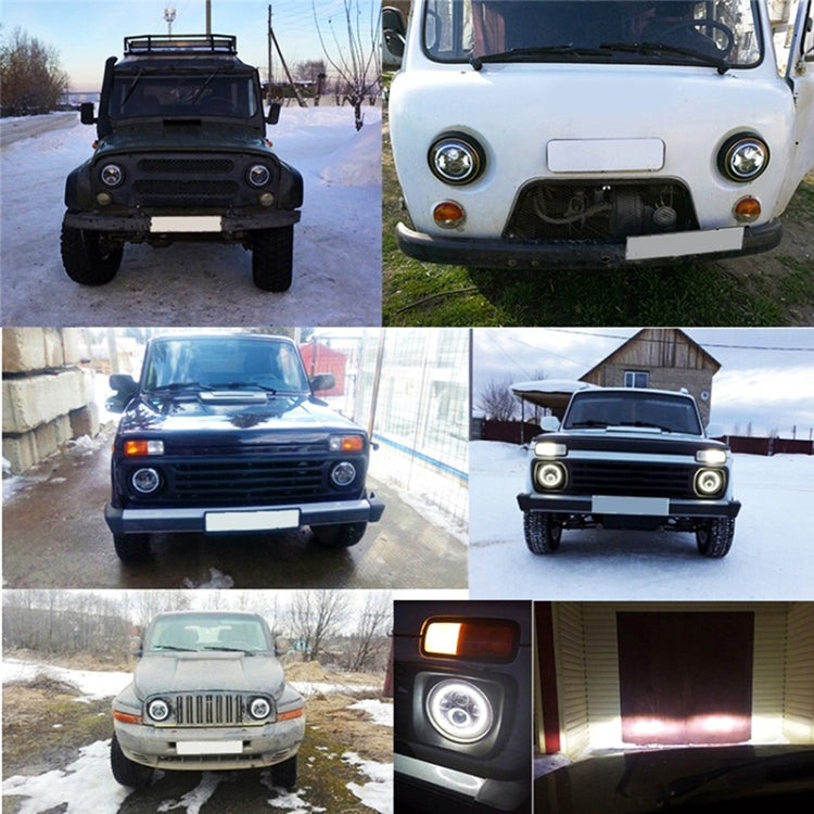 2 PCS 7 inch IP68 Waterproof 6500K 75W LED Headlight Hi/Lo Beam Driving Lamp for Jeep Wrangler JK TJ LJ - Work Lights by PMC TechLife | Online Shopping South Africa | PMC TechLife | Buy Now Pay Later Mobicred