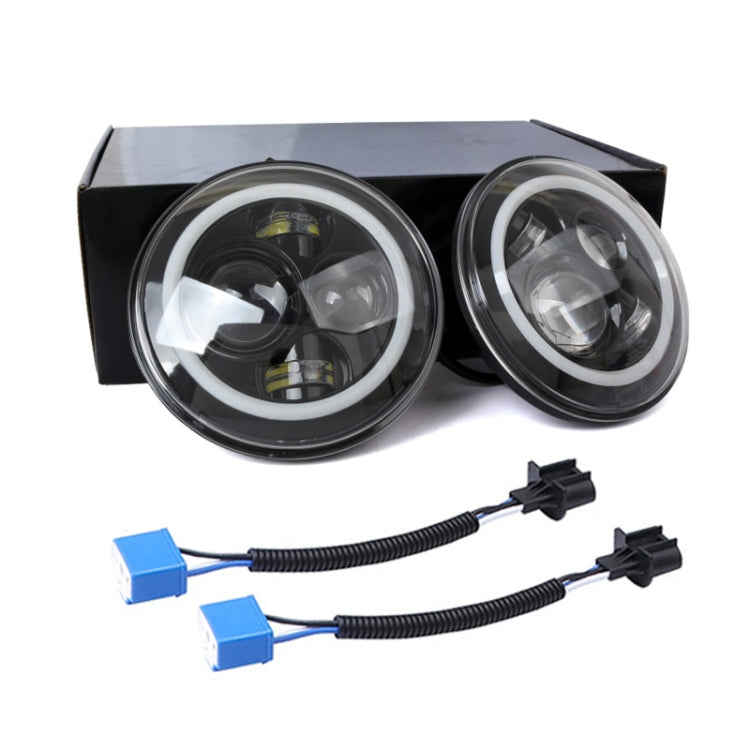 2 PCS 7 inch IP68 Waterproof 6500K 75W LED Headlight Hi/Lo Beam Driving Lamp for Jeep Wrangler JK TJ LJ - Work Lights by PMC TechLife | Online Shopping South Africa | PMC TechLife | Buy Now Pay Later Mobicred