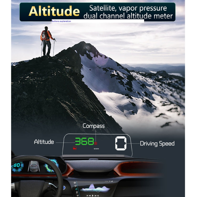 T900 Car GPS HUD Virtual HD Reflection Board Head-up Display, Speed & Driving Distance / Time Display, Over Speed & Voltage & Low Voltage Alarm, Fatigue Driving(Green) - Head Up Display System by PMC TechLife | Online Shopping South Africa | PMC TechLife | Buy Now Pay Later Mobicred