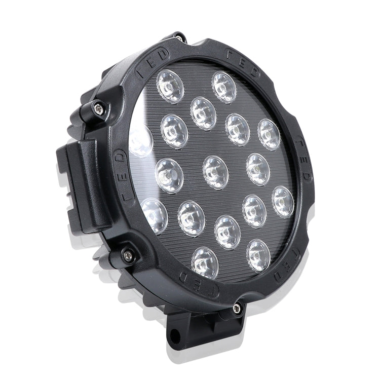 2 PCS 51W 3500LM 6500K White Light  17 LED Waterproof Car Boat Marine Work Lights Spotlight LED Bulbs, 30 Degrees Adjustable, DC 10-30V(Black) - Work Lights by PMC TechLife | Online Shopping South Africa | PMC TechLife | Buy Now Pay Later Mobicred