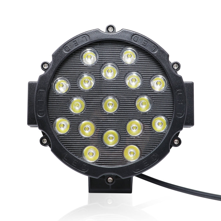 2 PCS 51W 3500LM 6500K White Light  17 LED Waterproof Car Boat Marine Work Lights Spotlight LED Bulbs, 30 Degrees Adjustable, DC 10-30V(Black) - Work Lights by PMC TechLife | Online Shopping South Africa | PMC TechLife | Buy Now Pay Later Mobicred