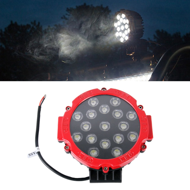 2 PCS 51W 3500LM 6500K White Light 17 LED Waterproof Car Boat Marine Work Lights Spotlight LED Bulbs, 30 Degrees Adjustable, DC 10-30V(Red) - Work Lights by PMC TechLife | Online Shopping South Africa | PMC TechLife | Buy Now Pay Later Mobicred