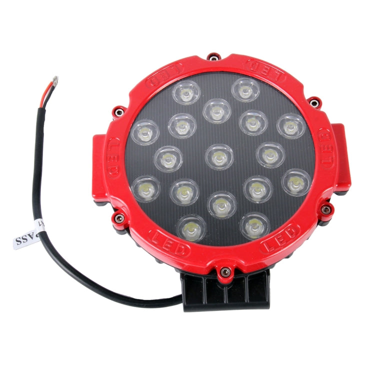 2 PCS 51W 3500LM 6500K White Light 17 LED Waterproof Car Boat Marine Work Lights Spotlight LED Bulbs, 30 Degrees Adjustable, DC 10-30V(Red) - Work Lights by PMC TechLife | Online Shopping South Africa | PMC TechLife | Buy Now Pay Later Mobicred