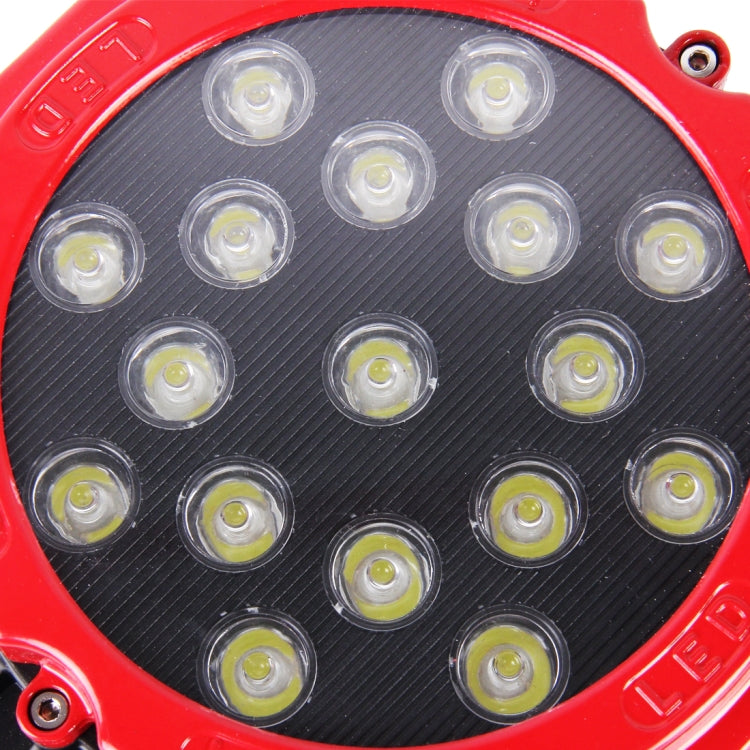 2 PCS 51W 3500LM 6500K White Light 17 LED Waterproof Car Boat Marine Work Lights Spotlight LED Bulbs, 30 Degrees Adjustable, DC 10-30V(Red) - Work Lights by PMC TechLife | Online Shopping South Africa | PMC TechLife | Buy Now Pay Later Mobicred