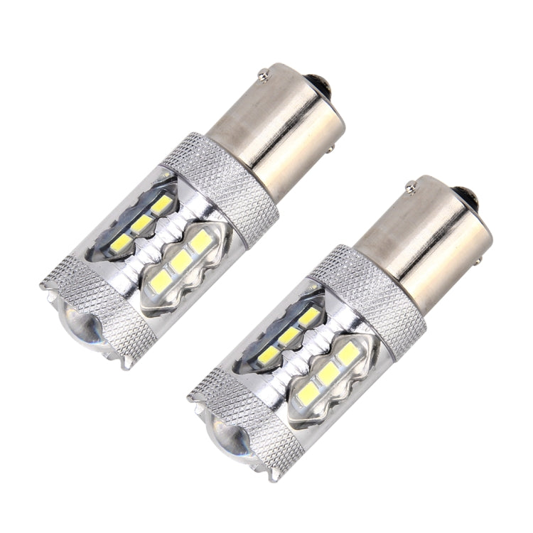 2 PCS 1156 / BA15S 5W 250LM 6000K Car Auto Turn Light Reversing Lights 16LEDs SMD-2835 Lamps, DC 12V(White Light) - free shipping - PMC TechLife - Order now!