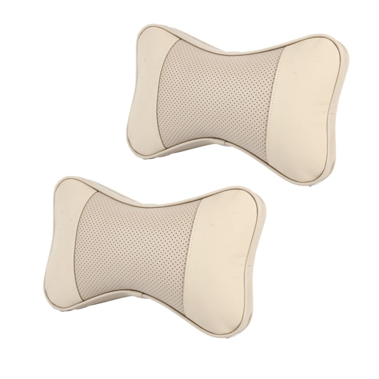 2 PCS MLC-06 Car Neck Pillow Soft Version Lovely Breathe Car Auto Head Neck Rest Cushion Headrest Pillow Pad (Khaki) - Seat Accessories by PMC TechLife | Online Shopping South Africa | PMC TechLife | Buy Now Pay Later Mobicred