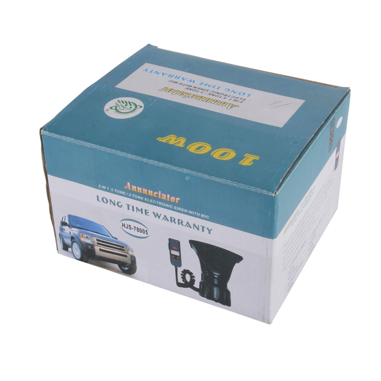 HJS-78005 12V 60W 300dB Car Electric Alarm Air Horn Siren Speaker 5 Sound Tone/ 3 Sound Tone Super Loud With Mic, Cable Length: 60cm - Security Alarm System by PMC TechLife | Online Shopping South Africa | PMC TechLife | Buy Now Pay Later Mobicred